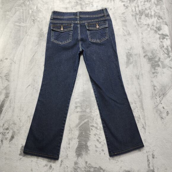 Gloria Vanderbilt Jeans Womens 12 Blue Dark Wash High Rise Bootcut Stretch Denim - Picture 4 of 14